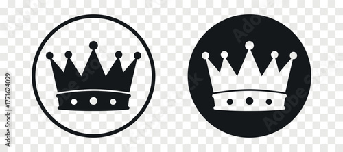 royal crown flat vector icon set