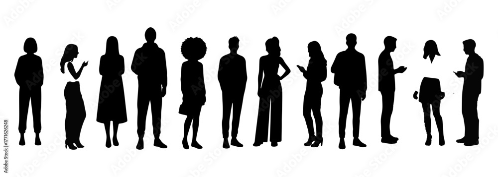 Φωτογραφία Corporate Business Team Silhouette - Group of Professionals Standing Together