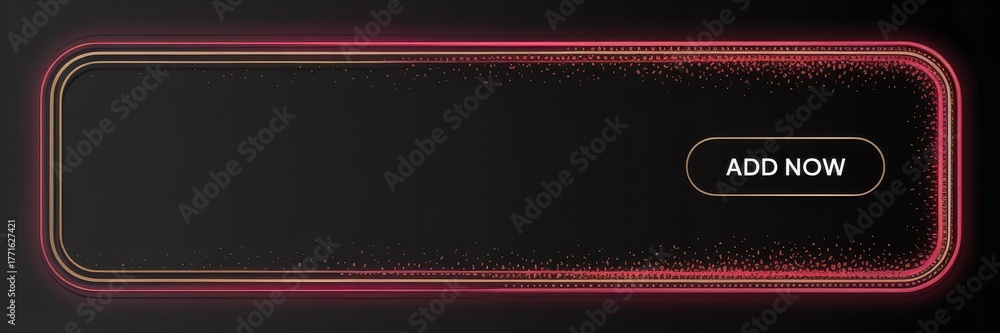 Obraz premium Neon Pink & Gold Glowing Banner with Confetti Border and 