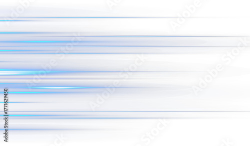 Photography Abstract light streaks PNG and blue motion lines creating speed effect on white and blue glowing background