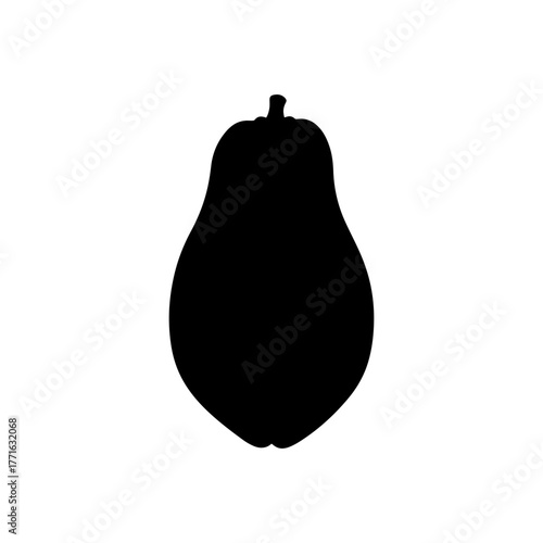 Whole papaya silhouette vector flat illustration design.