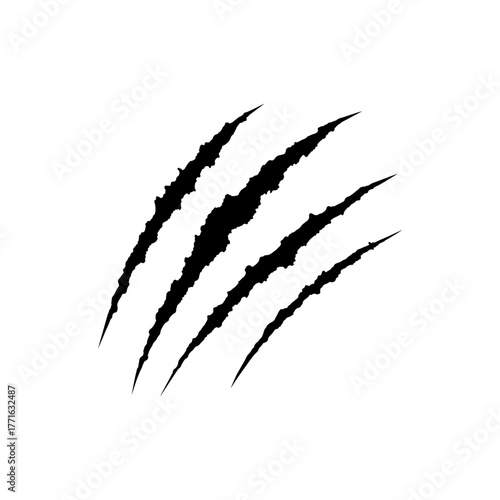 Paw claw scratches icon silhouette vector flat illustration design.