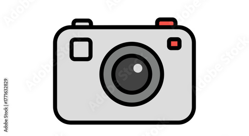 A simplistic illustration of a camera, capturing the essence of photography in a clean, minimalist design. 