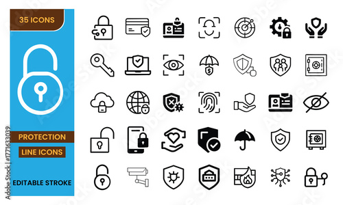 Protection and Security Icon Set
