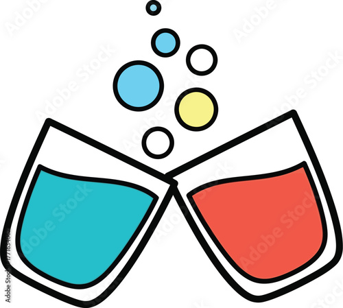 Two glasses toasting