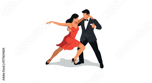 Elegant dance duo in motion