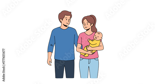 Family with a baby.