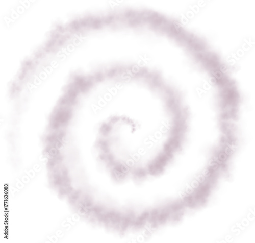 Realistic purple spiral smoke or haze, overlay effect