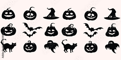 Halloween Background with White Background and Spooky Elements