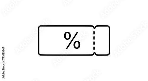 Sale voucher promo ticket black white icon
