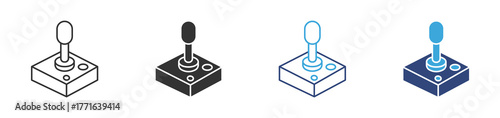 Retro gaming joystick icon set , vector illustration . 