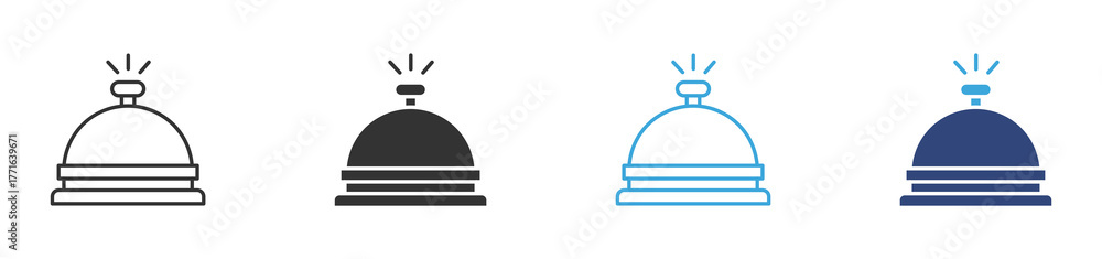 Fototapeta premium Hotel, Reception bell icon set, vector illustration .