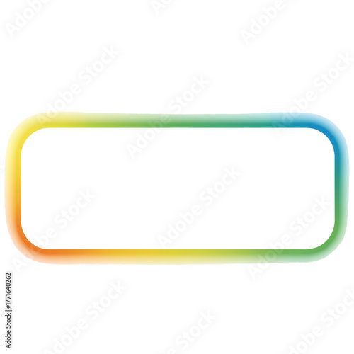 Modern rainbow gradient frame for text or design element isolated on white background