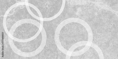 White abstract background with white circle rings in faded distressed vintage grunge texture design. Geometric Natural Texture Decor. old geometric pattern paper in modern art design .