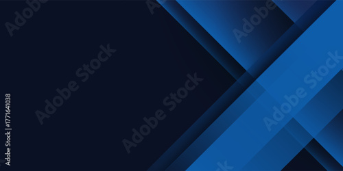 Blue black abstract background geometry shine and layer element vector for presentation design. Suit for business, corporate, institution, party, festive, seminar, and talks