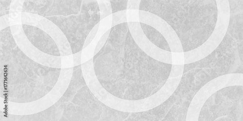 White abstract background with white circle rings in faded distressed vintage grunge texture design. Geometric Natural Texture Decor. old geometric pattern paper in modern art design .