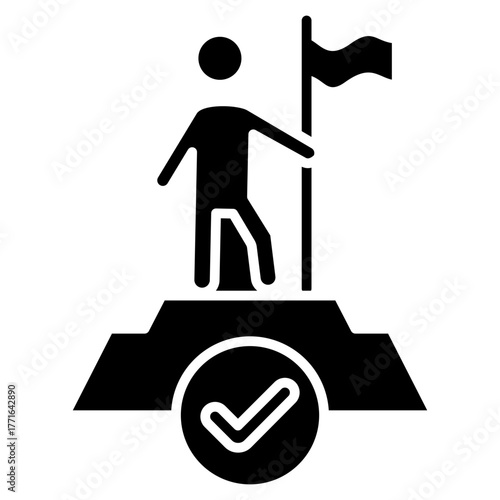 Raise Hand Glyph Icon