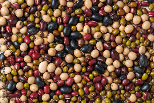 Table top view of Mixed Beans Variety Close-Up