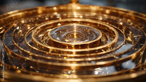 Intricate brass fresnel lens museum artifact high resolution picture