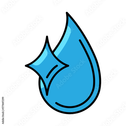 Clear water drop icon. Aqua or liquid thin line illustration.