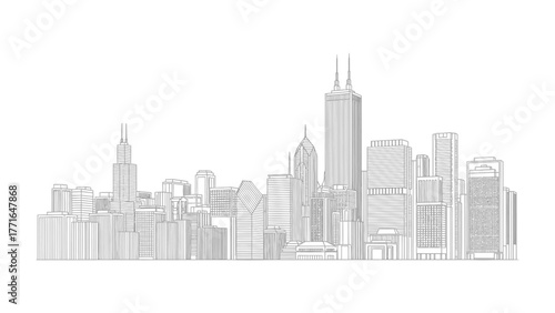City Skyline Silhouette: A meticulously crafted silhouette of a vibrant cityscape, showcasing the iconic architecture and urban landscape in a monochromatic display of lines and forms.