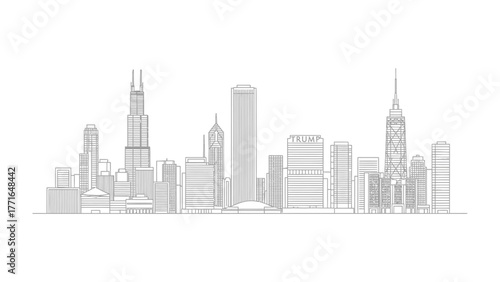 City Skyline Silhouette: Capturing the intricate silhouette of an urban skyline, with towering skyscrapers and architectural marvels. A symbol of the dynamic metropolises.