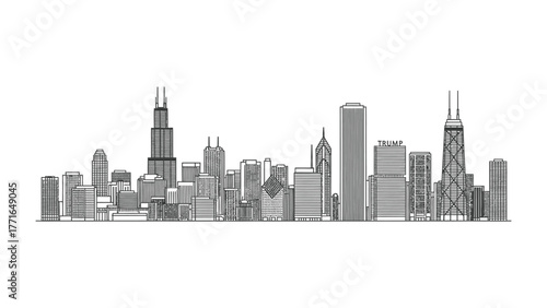 City Skyline: A captivating urban panorama showcases a meticulously detailed depiction of a city's iconic architecture, highlighting the blend of modern and classic designs. 