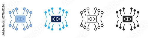 Neural Network Icon Collection Featuring Multiple Styles