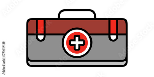 Medical briefcase icon. First aid box icon. Medical bag, icon vector illustration.