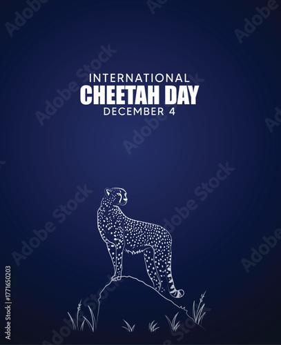 International Cheetah Day poster highlighting wildlife protection speed and nature conservation awareness