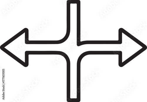 Conceptual image of crossroads and decision making arrows indicating multiple paths and choices
