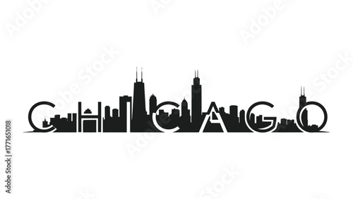 Chicago Silhouette: A stylized cityscape in silhouette, highlighting Chicago's iconic skyline. The bold depiction captures the city's essence.