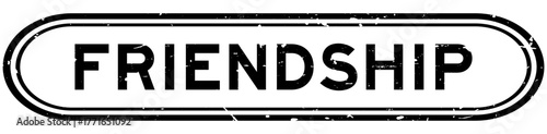 Grunge black friendship word rubber seal stamp on white background