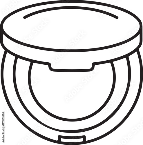 compact powder case makeup cosmetic beauty accessory clean simple line drawing