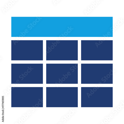 Table Blue Color Icon