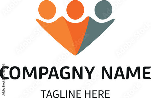 Logo social silhouette humain