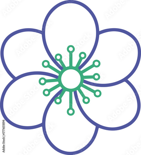 spa flower with six rounded petals for beauty and wellness design elements easy to trace and customize