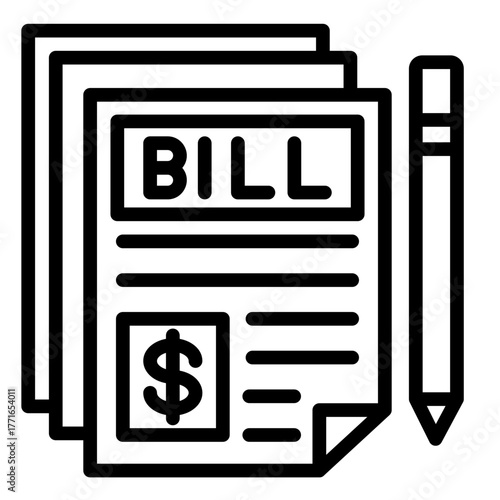 Bill   Icon Element For Design

