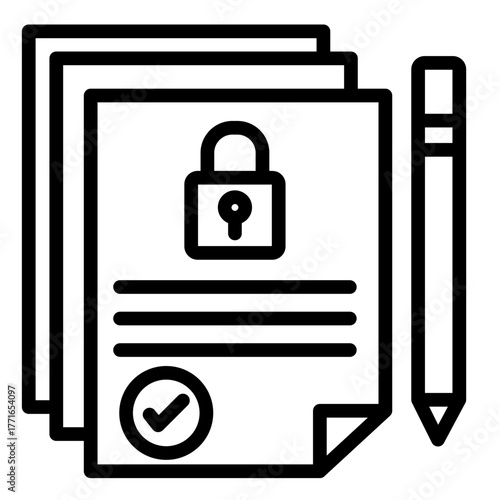 Encrpyted File   Icon Element For Design
