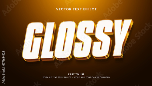 glossy editable text effect 3d vector
