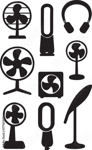 Different types of fan vector art