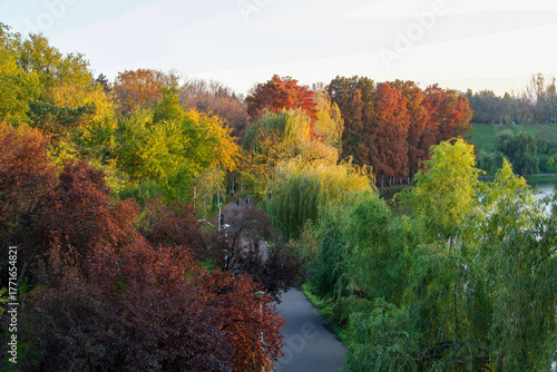 autumn in the Tineretului Park, Bucharest City, Romania 