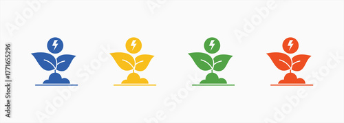 Green Energy Icon Set Color Multiple Style Collection