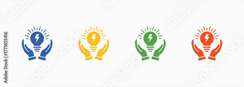 Energy Efficient Icon Set Color Multiple Style Collection