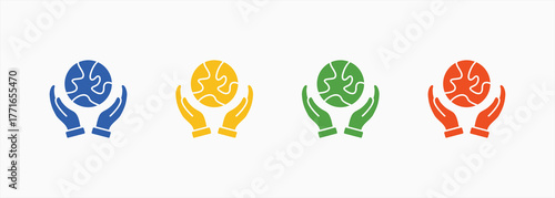 Save The Planet Icon Set Color Multiple Style Collection