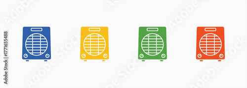 Air Heater Icon Set Color Multiple Style Collection