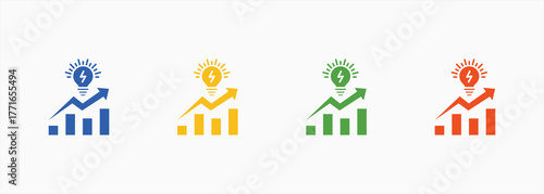 Energy Consumption Icon Set Color Multiple Style Collection