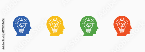 Think Green Icon Set Color Multiple Style Collection