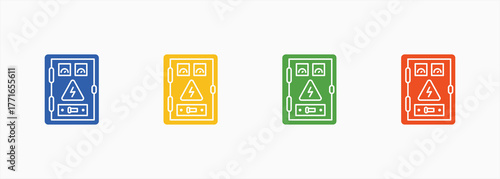 Electrical Controlling Icon Set Color Multiple Style Collection