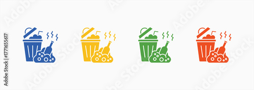Landfill Icon Set Color Multiple Style Collection